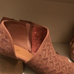 Rose pink half booties